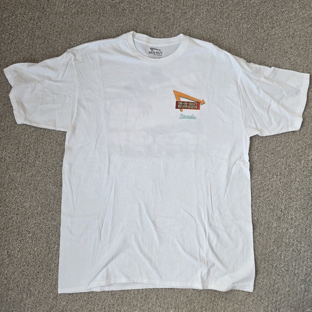 In And Out Burger White Graphic Tee Featuring Las Vegas, Nevada
